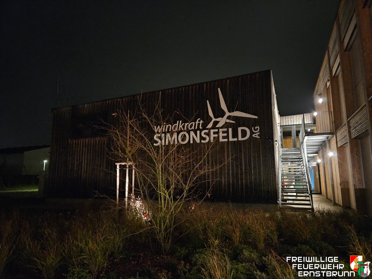 Brandschutzbegehung und Einschulung bei der Windkraft Simonsfeld