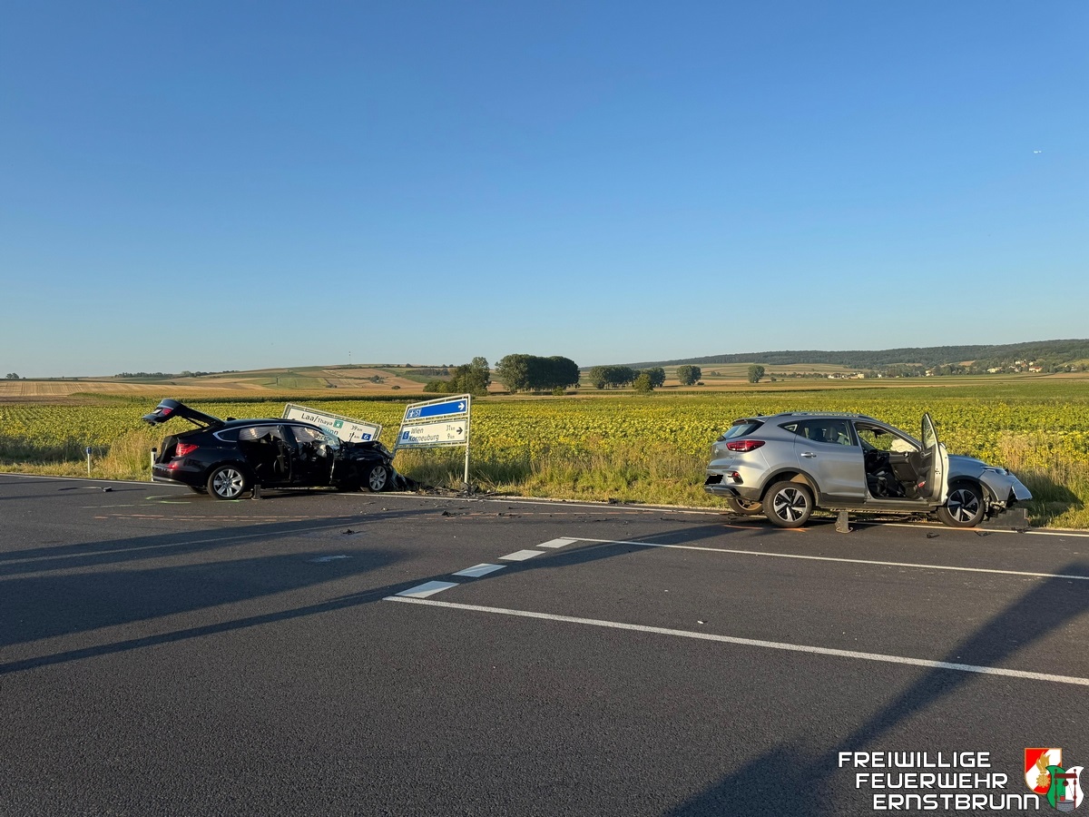 Bergung zweier Elektroautos nach Unfall